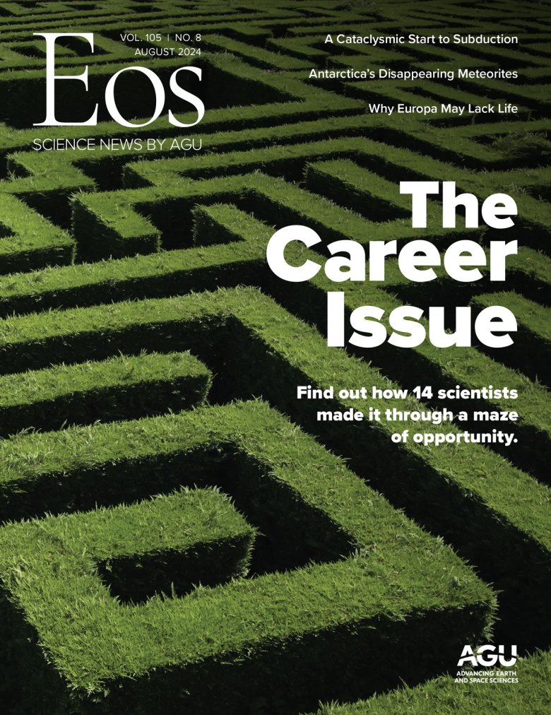 Cover of the August 2024 issue of Eos