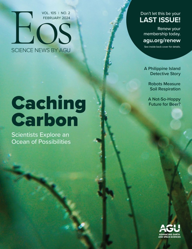 Cover of the February 2024 issue of Eos