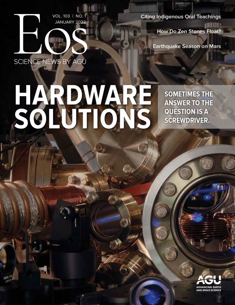Cover of January 2022 issue of Eos