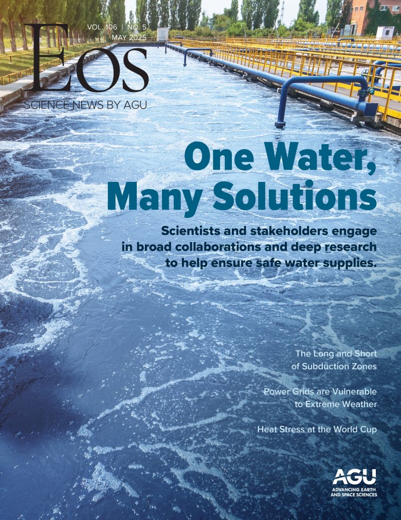Cover of the May 2025 issue of Eos