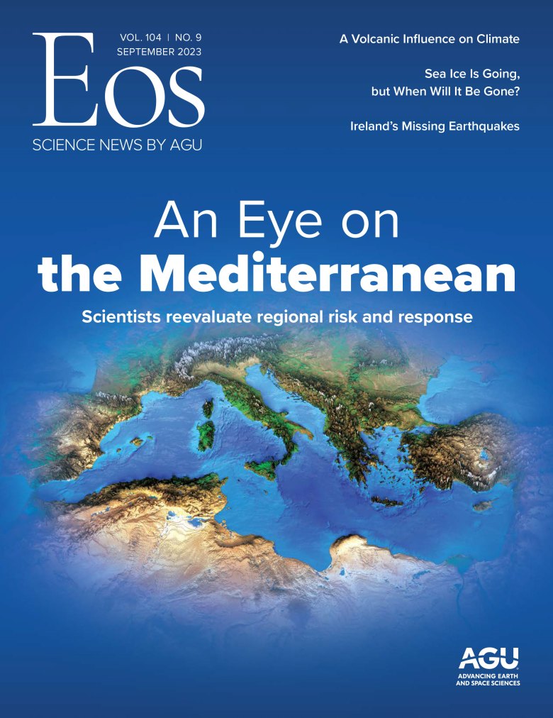 Cover of the September 2023 issue of Eos