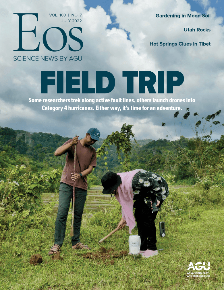 Cover of the July 2022 issue of Eos