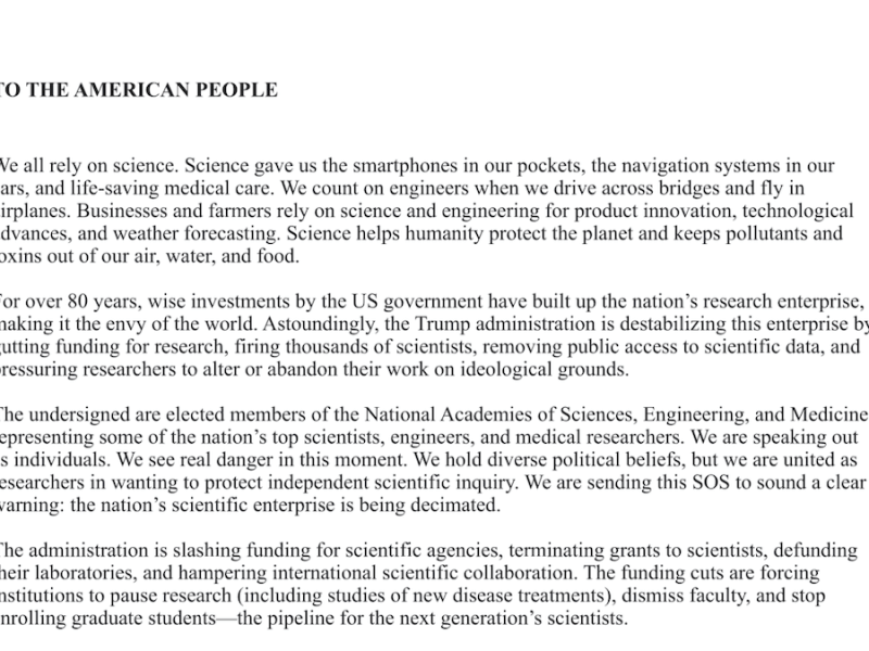 1,900 Scientists Warn of “Real Danger” in Open Letter
